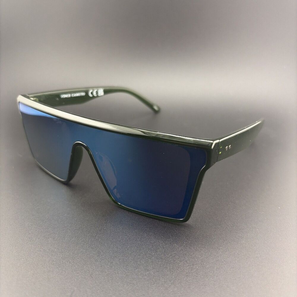Vince Camuto VM682 Shield Flat Top Sunglasses Forest Green And Blue